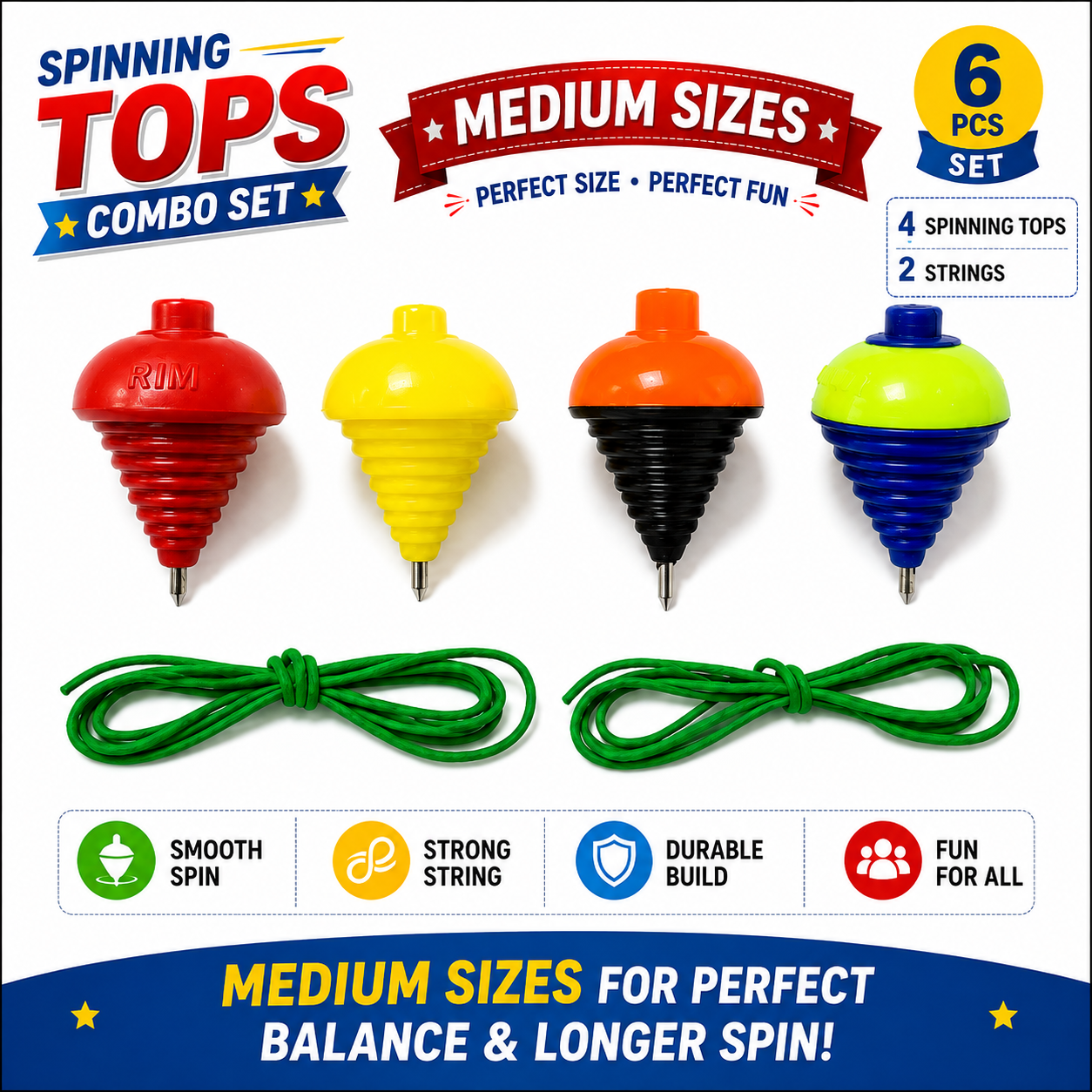 Spinning Tops Medium Sizes Combo