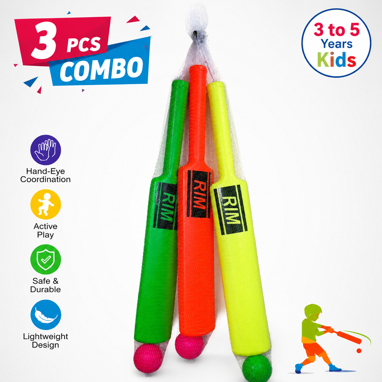 Cricket Bat No.2 (3 pcs Combo)